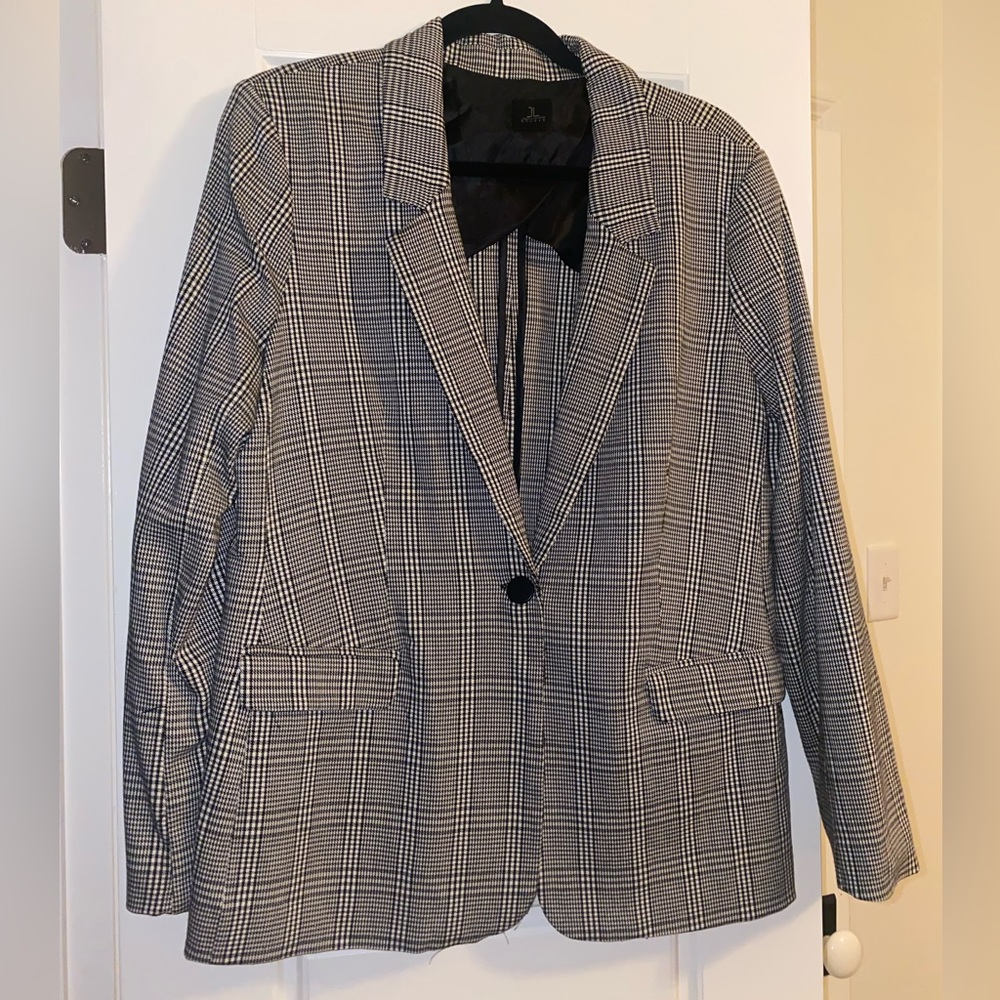 Black and white blazer